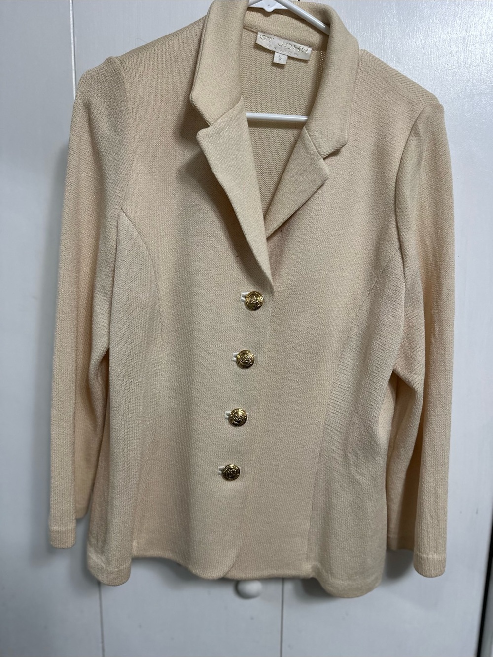 St. John Cream Women's Blazer with Gold Buttons